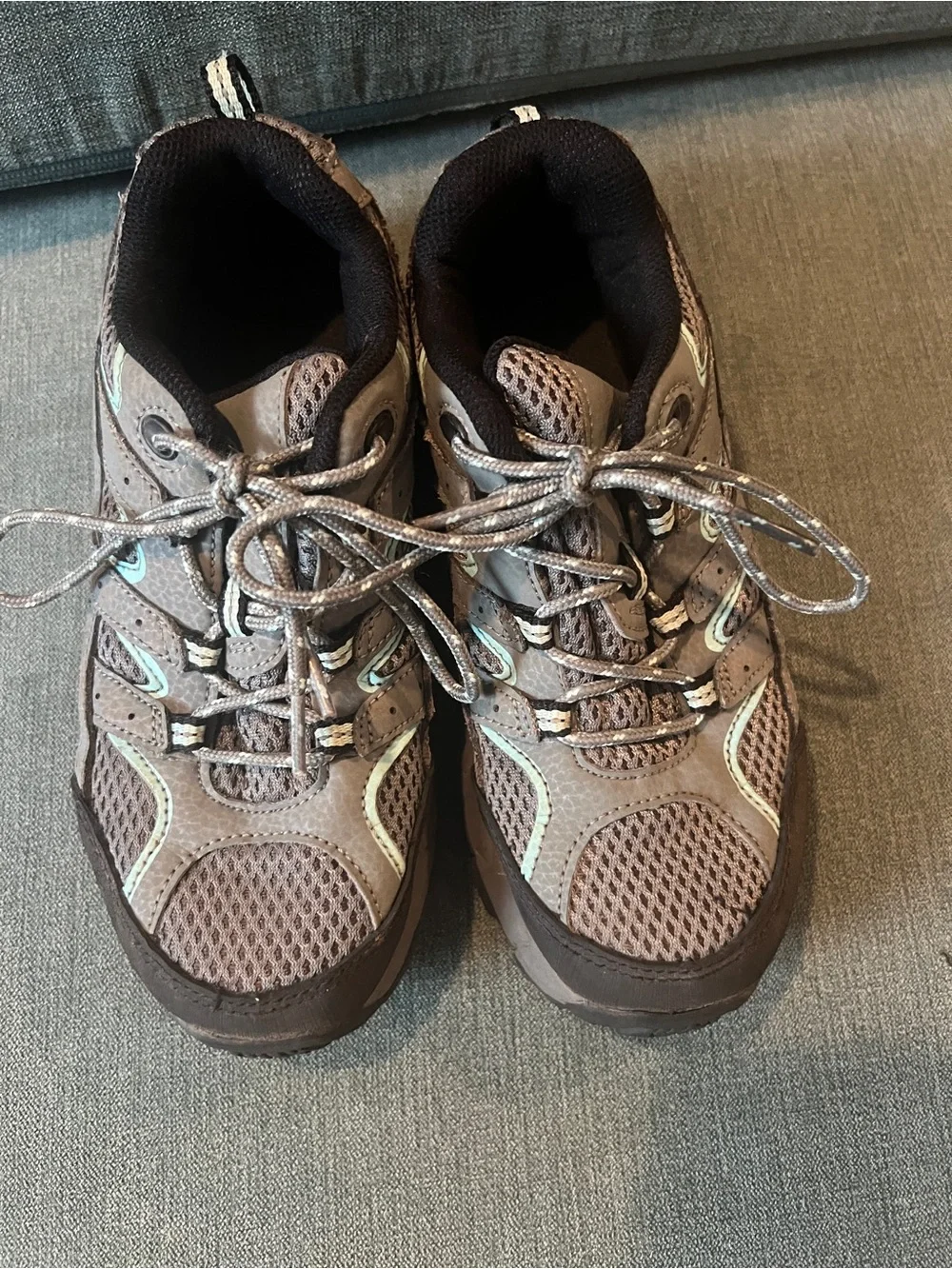 Merrell kids Moab  Black Hiking Shoes with Blue Accents